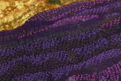 "Lavendelmark" tekstilkunst af Bente Theilsby - størrelsen: 28x22