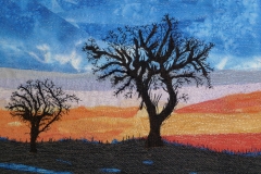 "Twilight" tekstilkunst af Bente Theilsby - størrelsen: 40x50