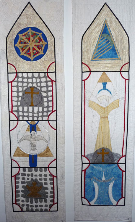  Tekstil kunst af Bente Theilsby "Peace" i Klostermarkskirken, Ringsted